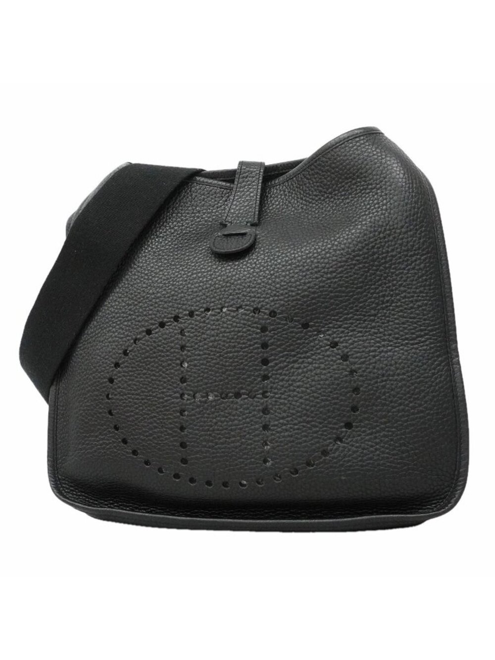 Hermes Shoulder Bag Evelyne 2 GM Taurillon Clemence Black Silver